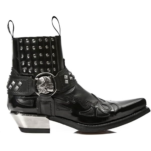 rock.and.roll.もん様 Amazon.com | New Rock 373-S4 Metallic Black Leather Men's